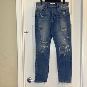 Pistola Distressed Button Fly High Rise Jeans Size 28
